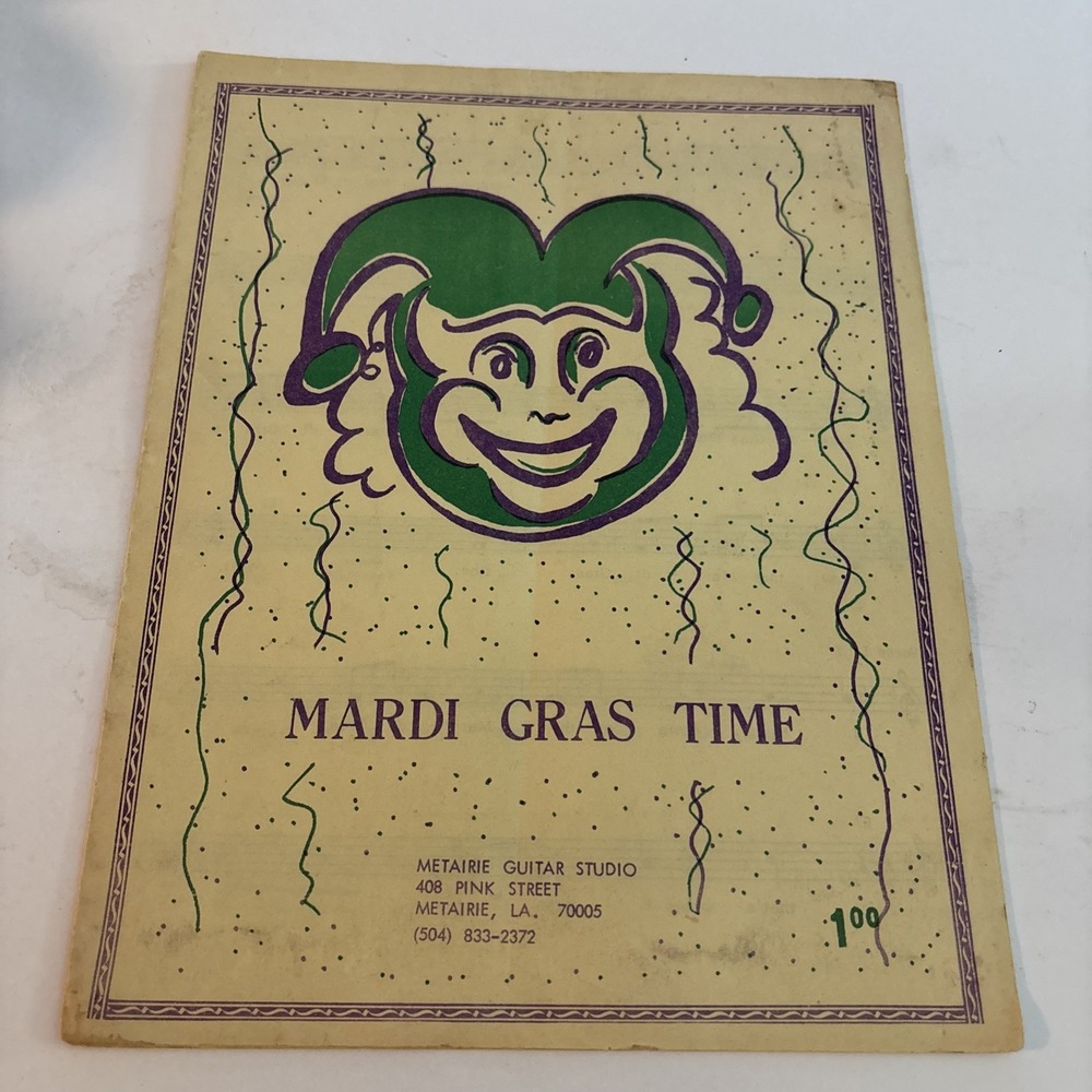Vintage Mardi Gras Time Sheet Music Booklet – Metairie‎ Guitar Studio LA 1978